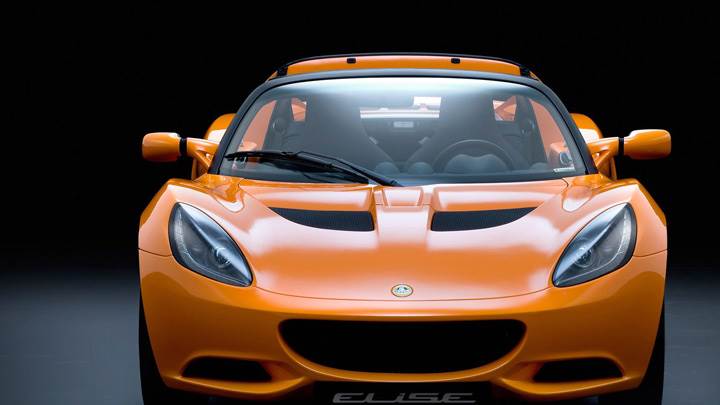 Front Pose Of 2011 Lotus Elise In Orange